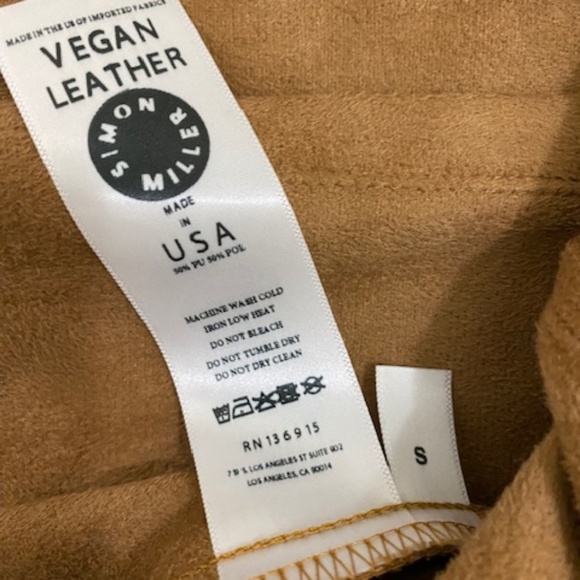 Simon Miller Bandera Vegan Leather Short Sleeve Shirt Size S - Picture 8 of 8